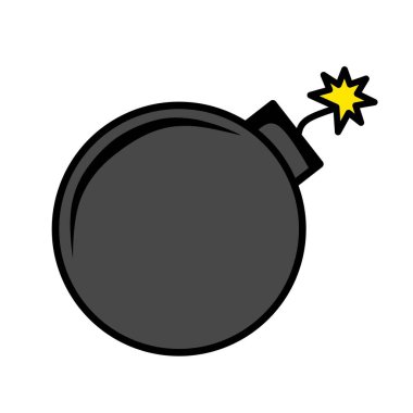 Çizgi film bomba ikonu. vektör illüstrasyonu