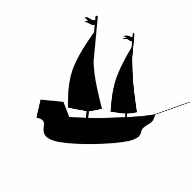 yelkenli gemi siluet vektör çizimi