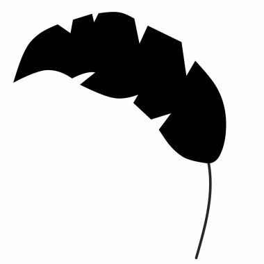 Muz yaprağı ikonu çizimi. Muz yaprağı simgesi siyah renk. Stok vektörü