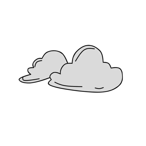 Nubes Grises Sobre Fondo Blanco Icono Nube Forma Vector Ilustración — Vector de stock
