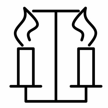 İki asılı mum simgesi, duvar dekorasyonu için uygun, beyaz arkaplan üzerinde