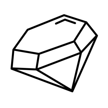 Elmas simgesi, beyaz arka planda doğrusal stil. Mücevher sembolleri ve logo illüstrasyonu için uygun.