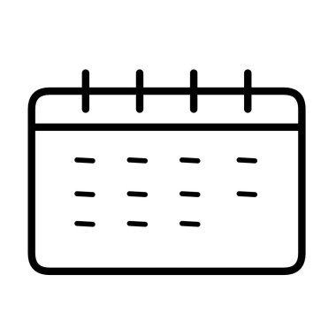 Vektör simgesi takvimi. Zamanlama, tarih simgesi resimlemesi, beyaz arkaplan