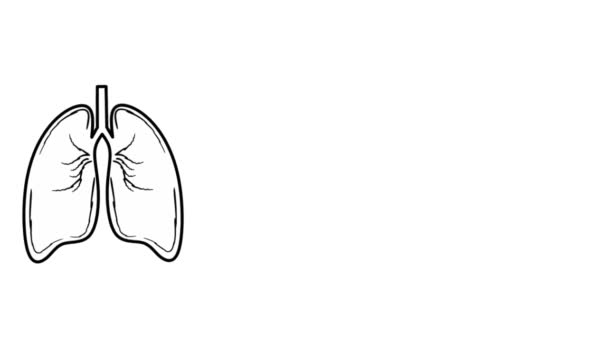 Animation Healthy Lungs Love Icon Κατάλληλο Για Health Content Λευκό — Αρχείο Βίντεο