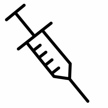 Beyaz arkaplanda şırınga ikon vektör tasarım şablonu. Sağlık simgesi için uygun