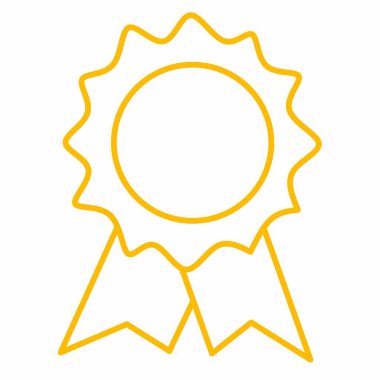 Beyaz arkaplanda rozetli vektör simgesi