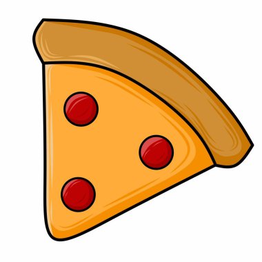 Beyaz arkaplanda pizza dilimi vektör simgesi