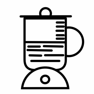 Blender doğrusal çizgi simgesi. Beyaz arkaplanda basit düz vektör çizimi.