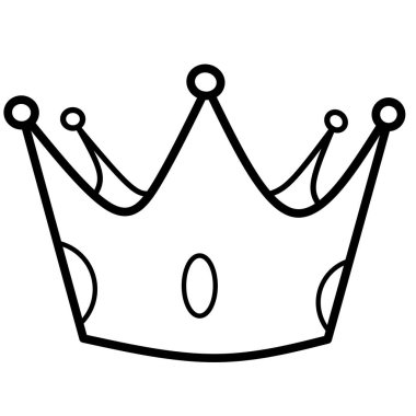 siyah ve beyaz çizgili taç ikonu. Beyaz arkaplanda taç sembolü