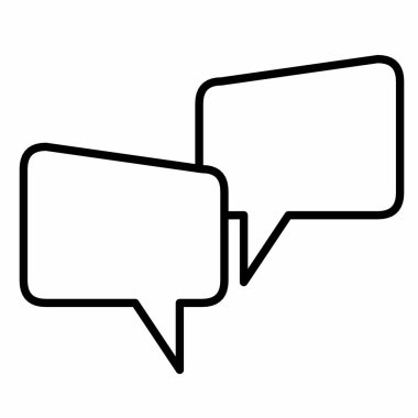 sms satır simgesi, beyaz arkaplan üzerinde ince çizgi izole