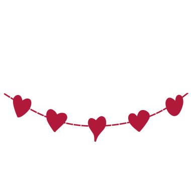 Sevgililer Günü 'ne uygun aşk madalyaları asmanın bir örneği. Sevimli kalp vektör şablonu. izole edilmiş beyaz arkaplan