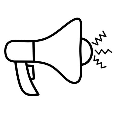 Megafon Simge Vektör Tasarım Şablonu. beyaz arkaplanda