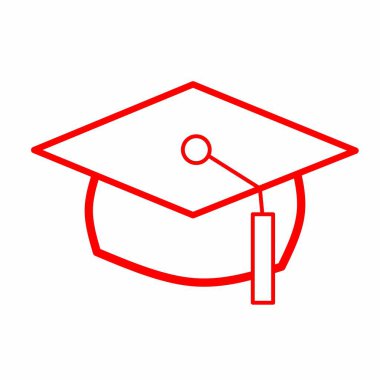 Mezuniyet başlığı. Mezuniyet başlığı çizimi. Beyaz arka planda üniversite mezuniyet notu.