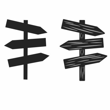 Beyaz arkaplanda basit ve temiz yol simgesi vektör tasarım şablonu