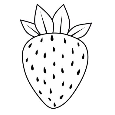 Çilek. Beyaz bir arka planda. Modern minimal stil. vektör düz tasarımı