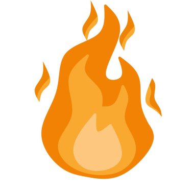 Yanan Ateşin vektör çizimi. Beyaz bir geçmişi var. Bu düzenlenebilir bir vektör dosyası.