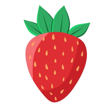 Çilek. Beyaz bir arka planda. Modern minimal stil. vektör düz tasarımı