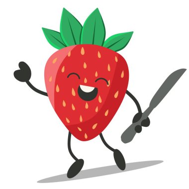 Vektör Çilek Karakteri Koleksiyonu. Dans etmek, gülümsemek, mutlu olmak ve şarkı söylemek. Farklı Yüzleri ve Duyguları Olan Çilekler. Vektör İllüstrasyonu. Kawaii karikatür stilinde şirin çilekler. Strawberrie