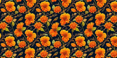 Kusursuz bir tropikal çiçek deseninin vektör çizimi