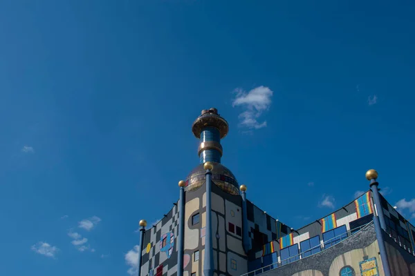 Viyana Avusturya Temmuz 2023 Spittelau Atık Yakma Fabrikası Hundertwasser Viyana — Stok fotoğraf