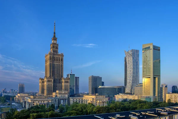 stock image warsaw, poland. 16 june 2023: A renowned symbol in Warsaw, Poland's city center, the Palace of Culture and Science stands tall as an architectural marvel, showcasing the city's rich history