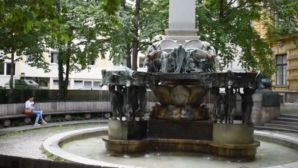 Βιέννη Αυστρία Αυγούστου 2023 Karl Borromus Fountain Art Nouveau Marvel — Αρχείο Βίντεο