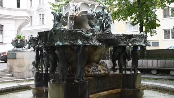 Wiedeń Austria Sierpnia 2023 Karl Borromus Fountain Art Nouveau Marvel — Wideo stockowe