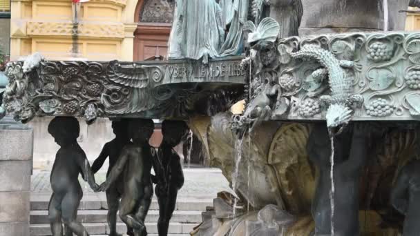 Wien Österrike Augusti 2023 Karl Borromus Fontän Art Nouveau Marvel — Stockvideo