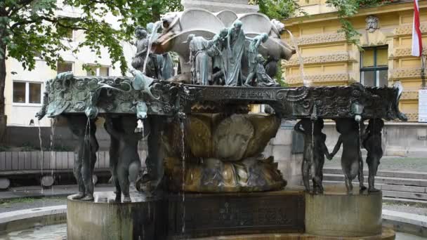 Vienna Austria August 2023 Karl Borromus Fountain Art Nouveau Marvel — Stock Video