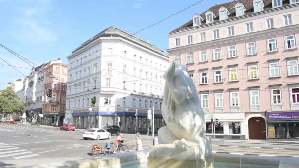 Viena Austria Ago 2023 Schubert Fountain Maravilla Melódica Viena — Vídeo de stock