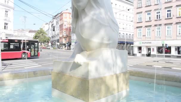 Vienne Autriche Août 2023 Fontaine Schubert Cette Fontaine Présente Une — Video