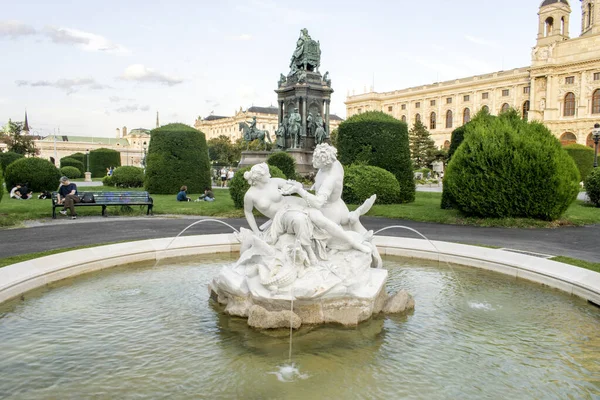 Viena Austria Ago 2023 Fuente Mítica Admire Encantadora Fuente Tritón — Foto de Stock