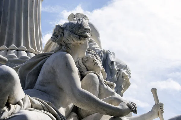Vienna Austria Ago 2023 Pallade Athena Brunnen Athena Wisdom Majestic — Foto Stock