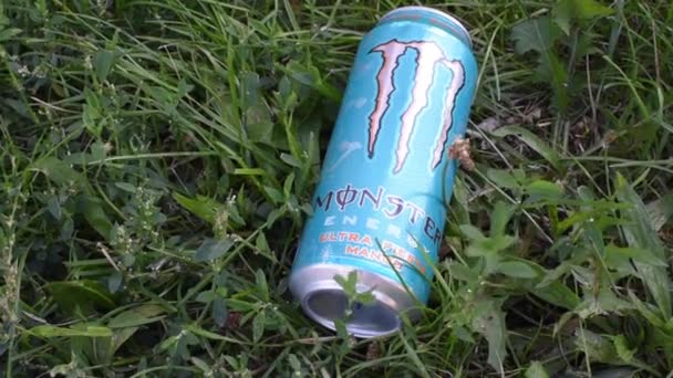 Wien Österrike Augusti 2023 Monster Energy Drink Utforska Monster Ultra — Stockvideo