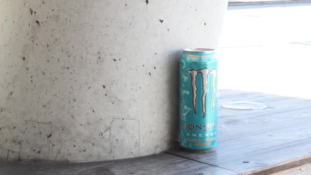 Wiedeń Austria Sie 2023 Monster Energy Drink Poznaj Monster Ultra — Wideo stockowe