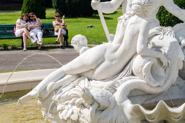 Vienna Austria Sep 2023 Mythical Fountain Admire Enchanting Triton Naiad — Stock Photo, Image