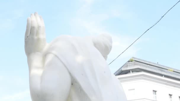 Viyana Avusturya Ağustos 2023 Schubert Fountain Çeşmede Mermer Bir Kız — Stok video