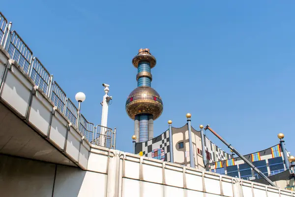 Wenen Oostenrijk Sep 2023 Afvalverbrandingsfabriek Spittelau Hundertwassers Iconische Creatie Vienna — Stockfoto
