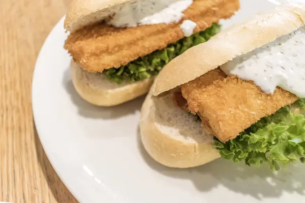 Fish-Like Veggie Baguette: A Delicious Plant-Based Alternative to Baked Fish with Creamy Dill Sauce.
