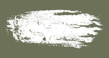 El çizimi beyaz boya fırça darbesi dokusu. Soyut freehand sıçraması. İzole edilmiş sanatsal tasarım öğesi. Damga, mühür, çerçeve, bayrak, grunge arkaplan için vektör şekli.