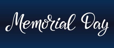 Anma Günü zarif el yazısı. Koyu mavi arka planda modern hat sanatı. Tebrik kartı, afiş, poster tasarımı için vektör tipografisi.