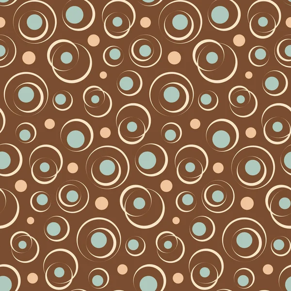 Seamless Abstract Pattern Circles Isolated Brown Background Vector Illustration Vintage — Stock Vector