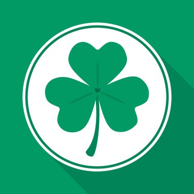 Yonca simgesi beyaz arkaplanda izole edildi. Yonca, resimli resim imzası. Aziz Patrick Günü 'nün sembolü. Düz biçimli Vektör İllüstrasyonu.