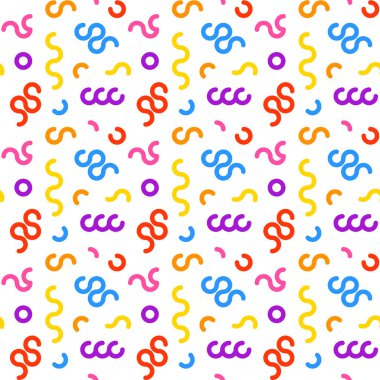 Beyaz arka planda dolambaçlı çizgilerin renksiz deseni. Moda minimalist tarzında vektör illüstrasyonu.