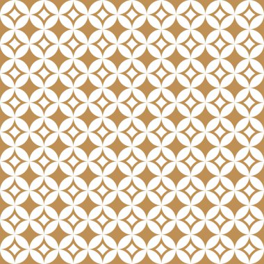 Altının kusursuz geometrik deseni kesişen daireler ve beyaz arka planda yıldızlar. Asya geleneksel geometrik dokusu. Tekstil, giysi, kumaş dekoru, duvar kağıdı için lüks tasarım