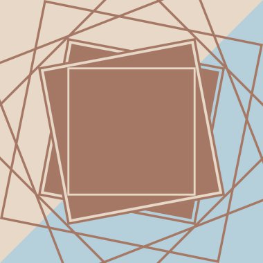 Mocha mousse renk kare çerçeveli modaya uygun soyut arka plan, 2025 yılı rengi. Kahverengi ton, yumuşak kahve rengi. Vektör illüstrasyonu