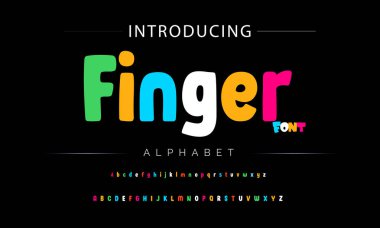 Funky renkli karikatür yazı tipi. vektör alfabesi