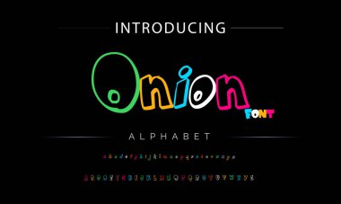 Funky renkli karikatür yazı tipi. vektör alfabesi