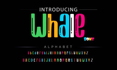 Funky renkli karikatür yazı tipi. vektör alfabesi