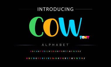 Funky renkli karikatür yazı tipi. vektör alfabesi